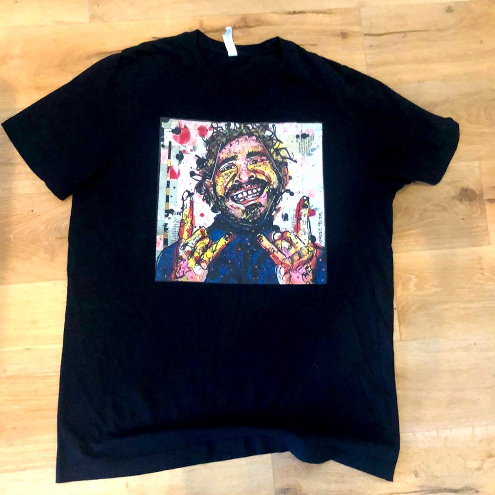 Canvas Bella • Canvas mens black tee shirt XL with canvas print/Heather Freitas